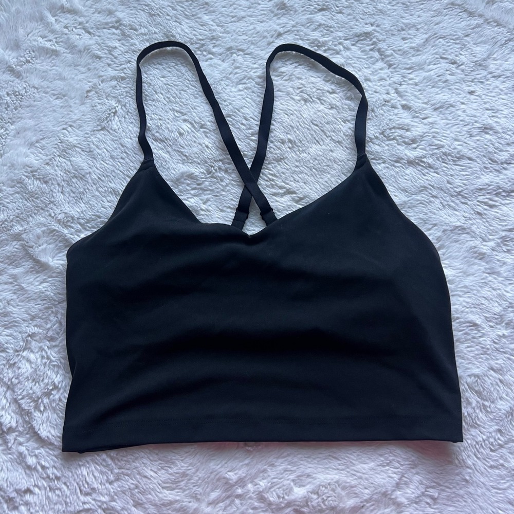 OFFLINE by Aerie Real Me Recharge Black Strappy Longline Sports Bra Small NWOT